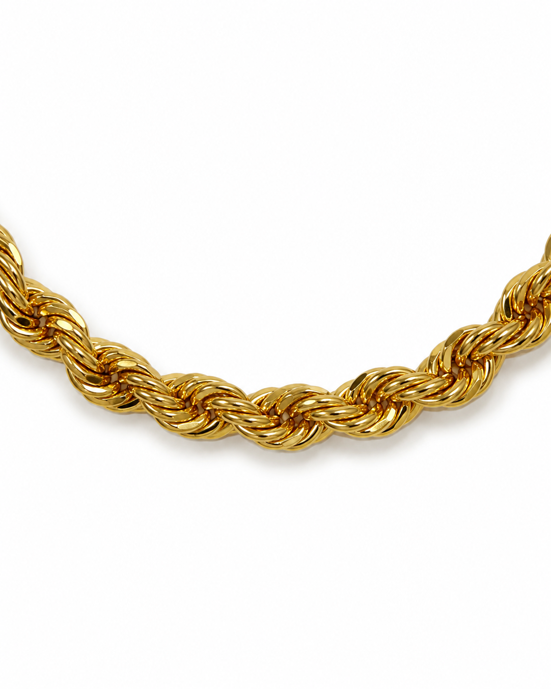 Detaljebillede af snoet cordel kæde i 14 kt. guld [ai-redigeret]
