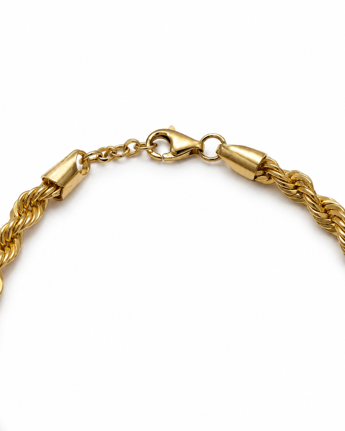 Lås og forlængerkæde på brugt 14 kt. cordel armbånd [ai-redigeret]