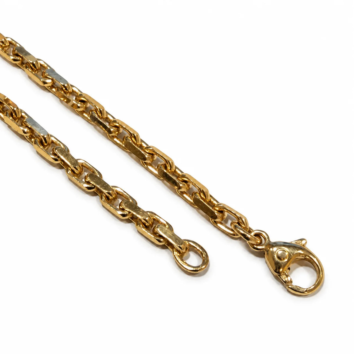 Brugt anker facetkæde i 14 kt. guld 50 cm med karabinlås - BRUGT0116 [ai-redigeret]