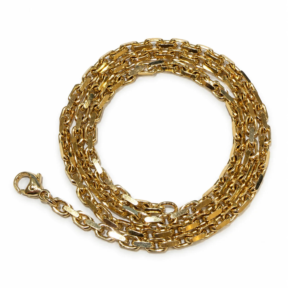 Brugt anker facetkæde i 14 kt. guld 50 cm oprullet - BRUGT0116 [ai-redigeret]