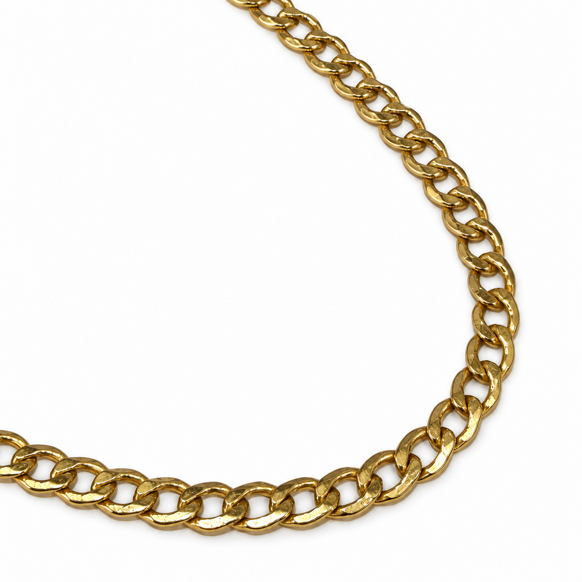 Brugt panser facet halskæde i 14 kt. guld 45 cm detalje af kædeled - BRUGT0117 [ai-redigeret]