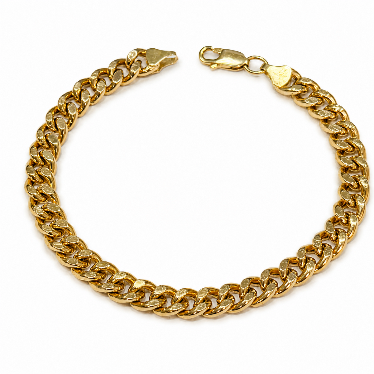 Brugt 14 kt. panser facet armbånd i guld - BRUGT0078 [ai-redigeret]