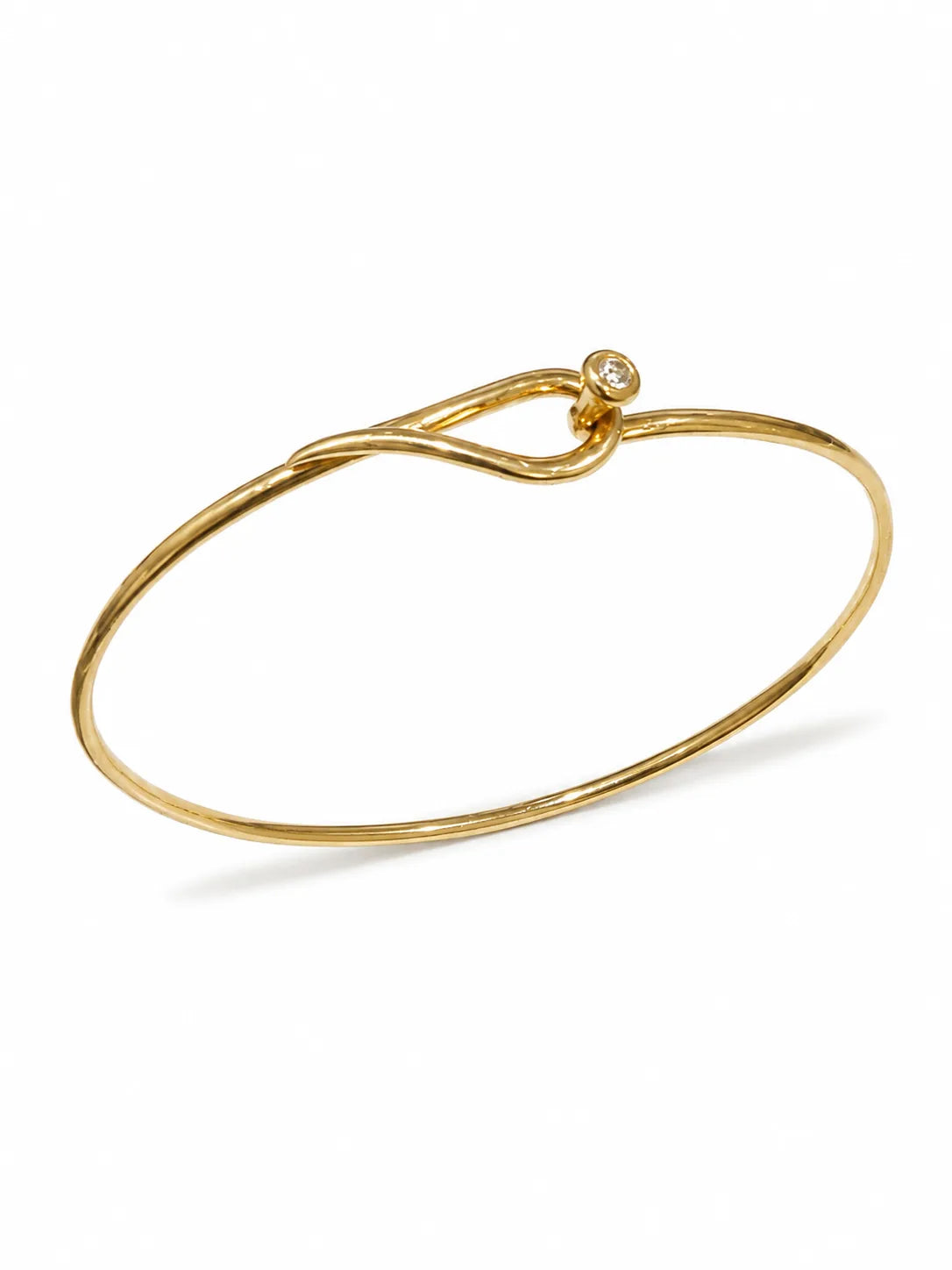 Brugt armring i 14 kt. guld med diamant, skrå oversigt [ai-redigeret]