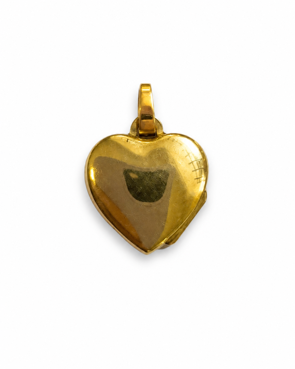 Brugt hjerte-medaljon i 8 kt. guld med plads til to billeder - BRUGT0052 [ai-redigeret]