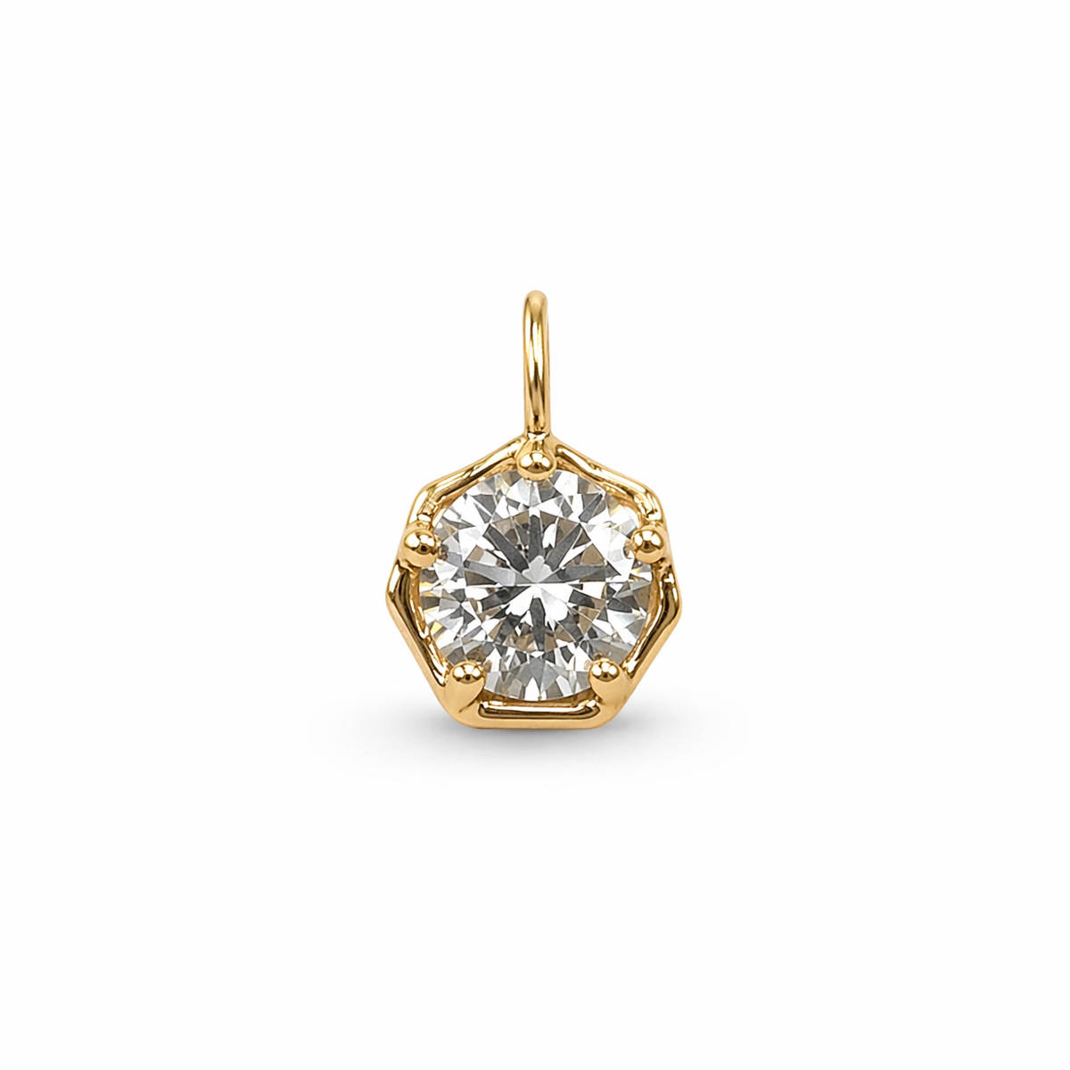 Petersen Jewels 14 kt rustikt vedhæng med 0,75 ct labgrown diamant set forfra