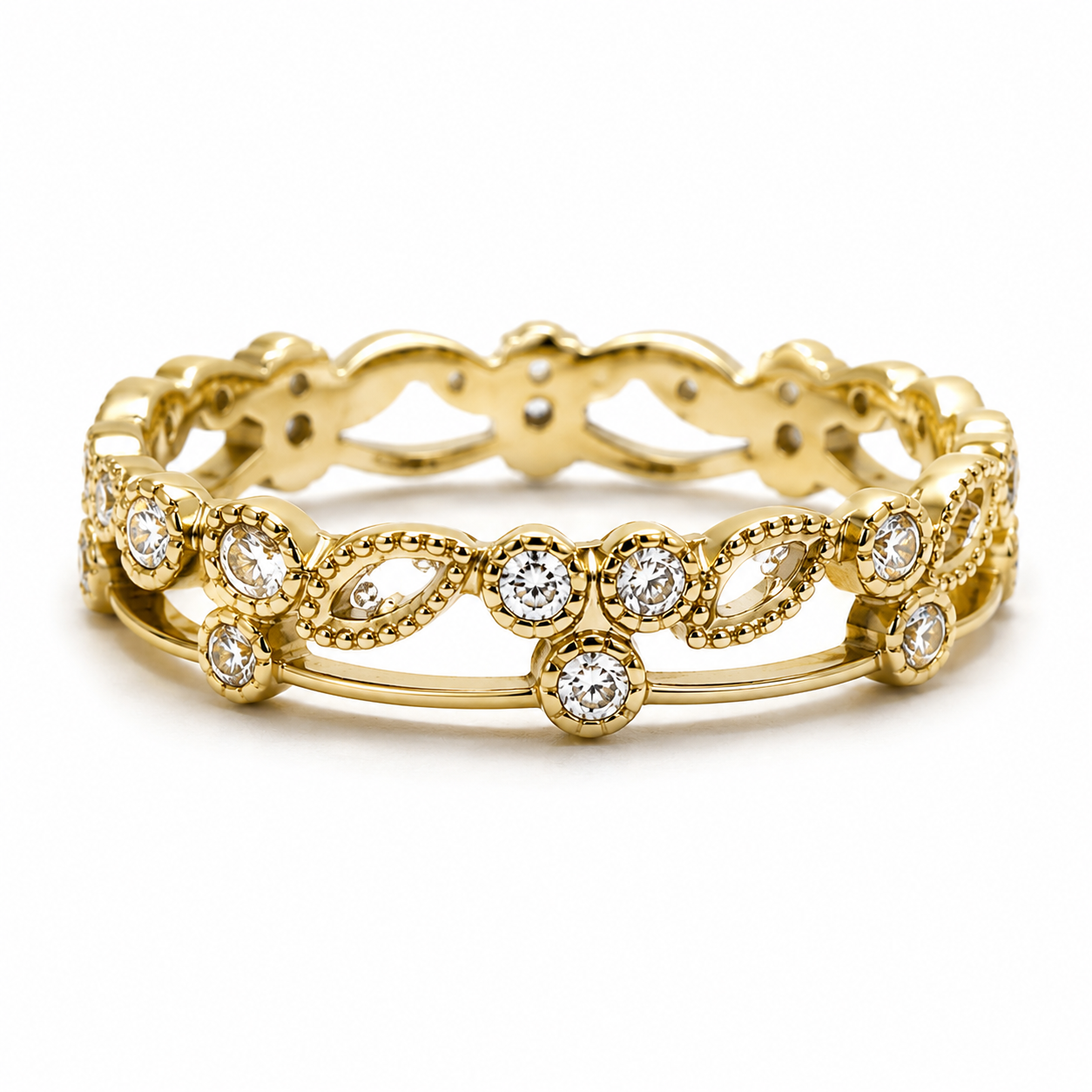 Guldring m. diamant str 55
