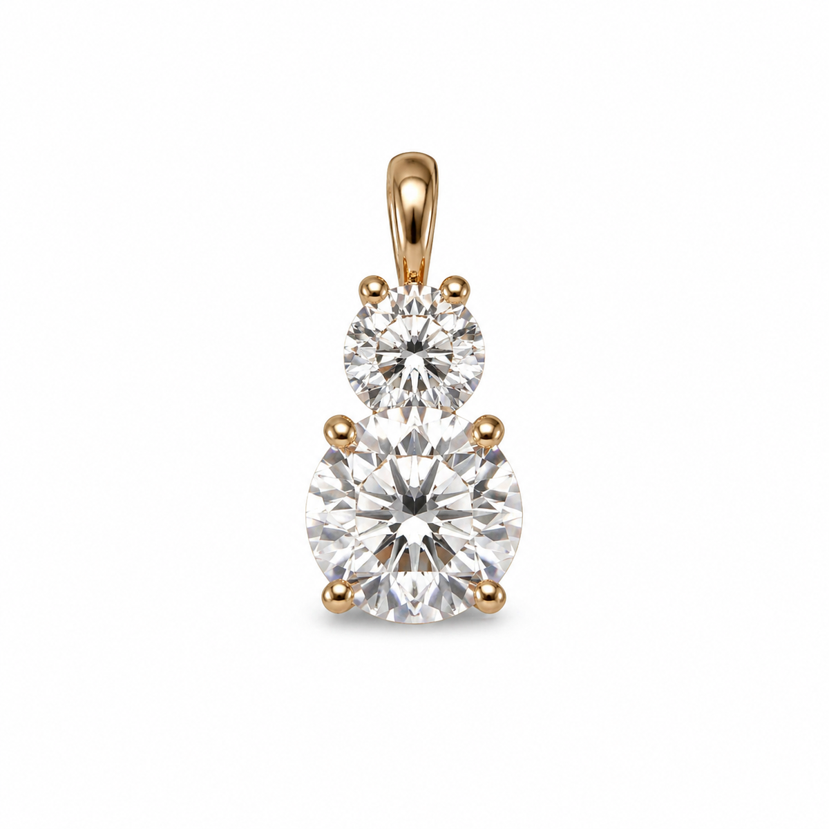 Petersen Jewels 14 kt guld vedhæng med 0,60 og 2,00 ct labgrown diamanter set forfra