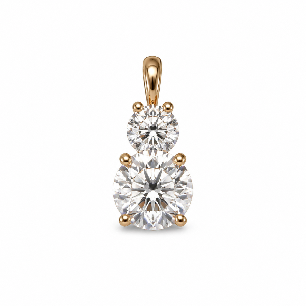 Petersen Jewels 14 kt guld vedhæng med 0,60 og 2,00 ct labgrown diamanter set forfra