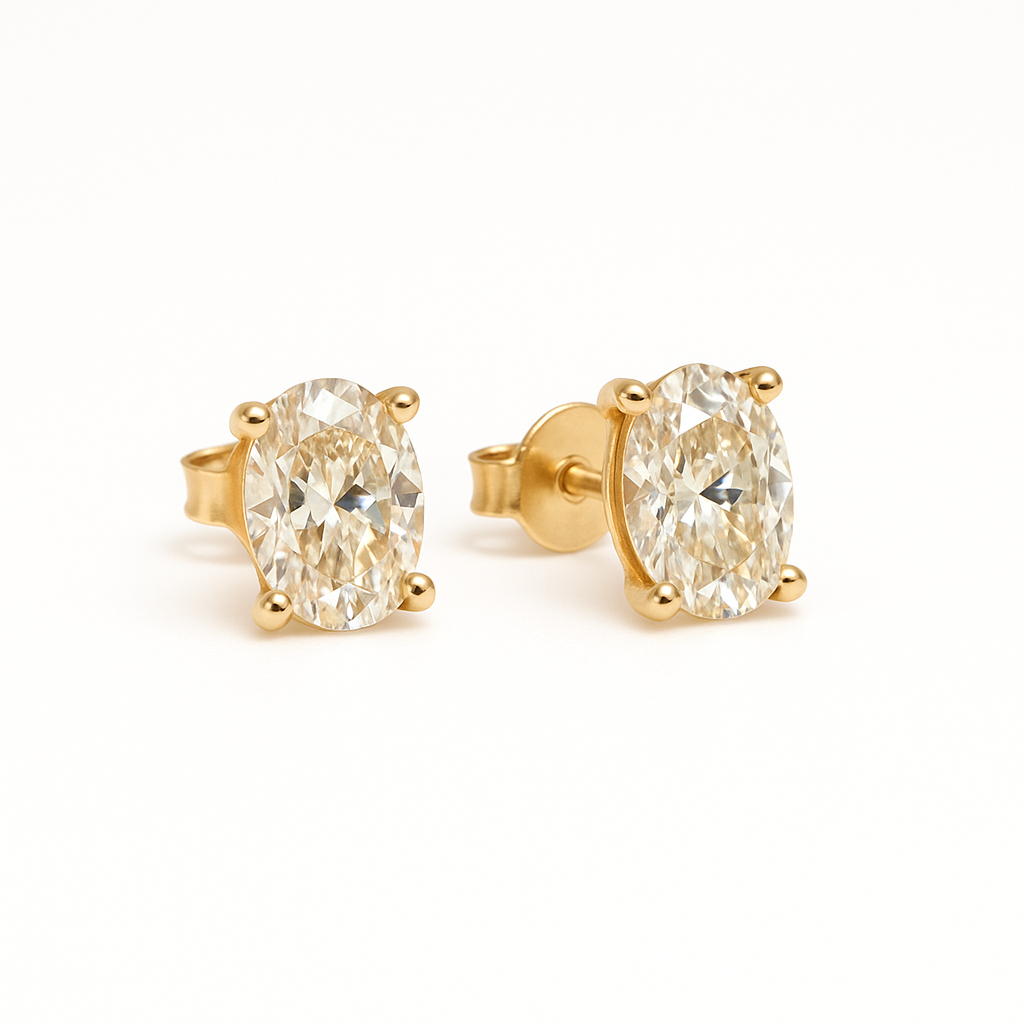 Solaris lab. diamond - Øreringe 14KT m. 2x1.00ct