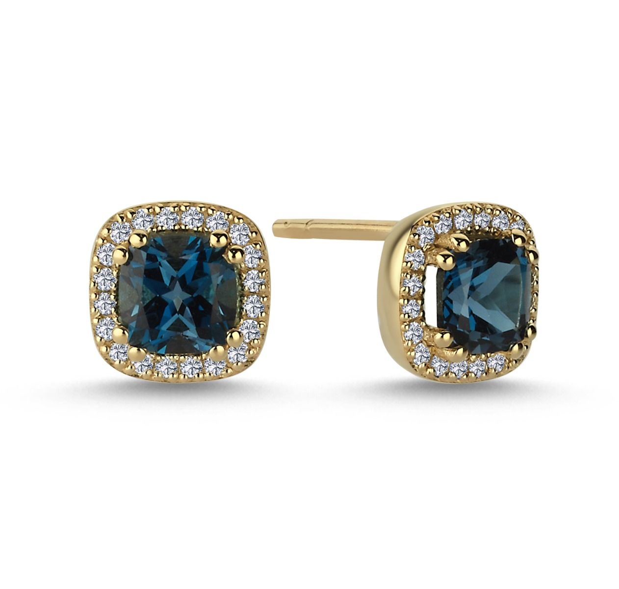 Nuran - Grace Øreringe 14kt. London Blue Topas