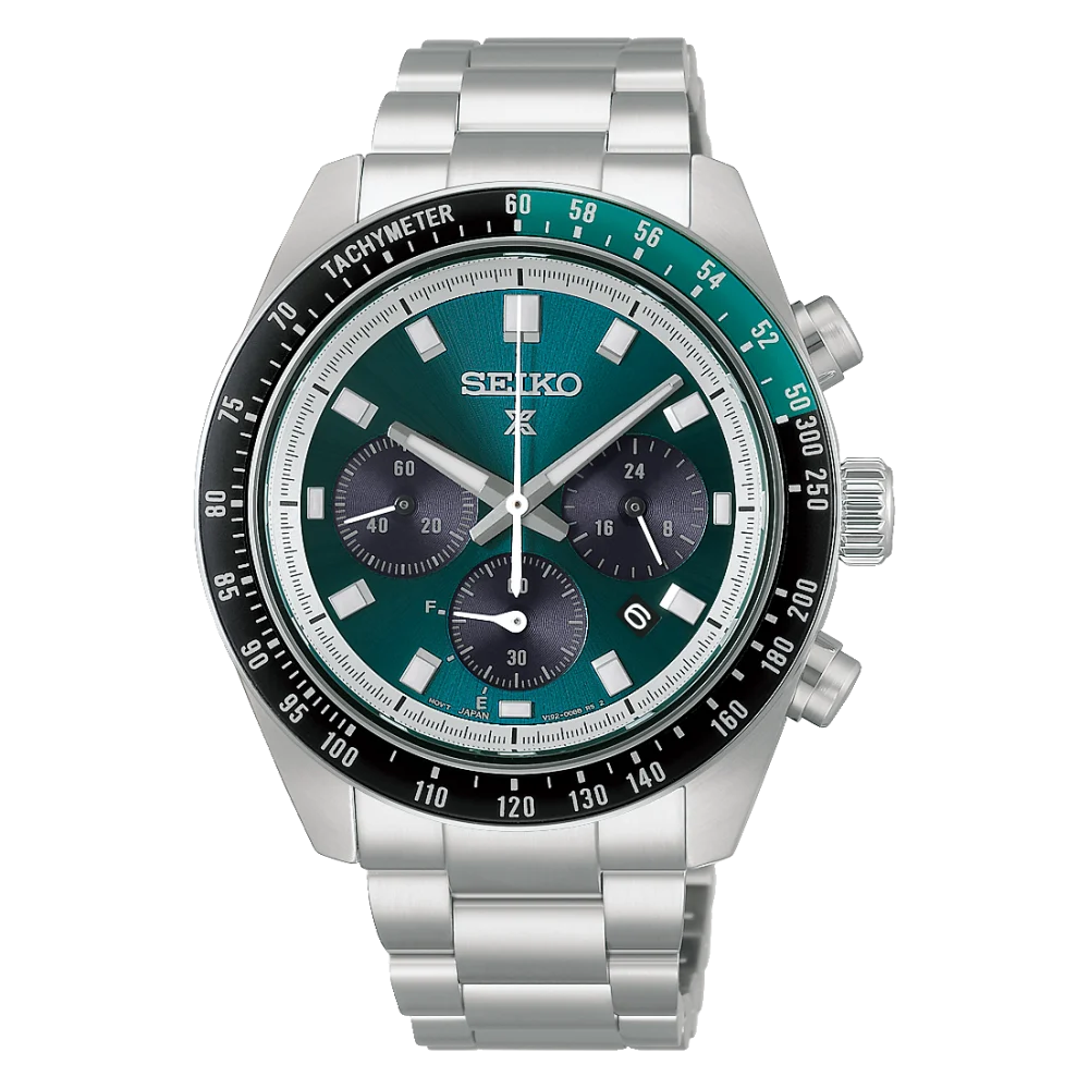 Seiko Prospex Solar Speedtimer HBJ003P1 med turkis urskive – produktbillede