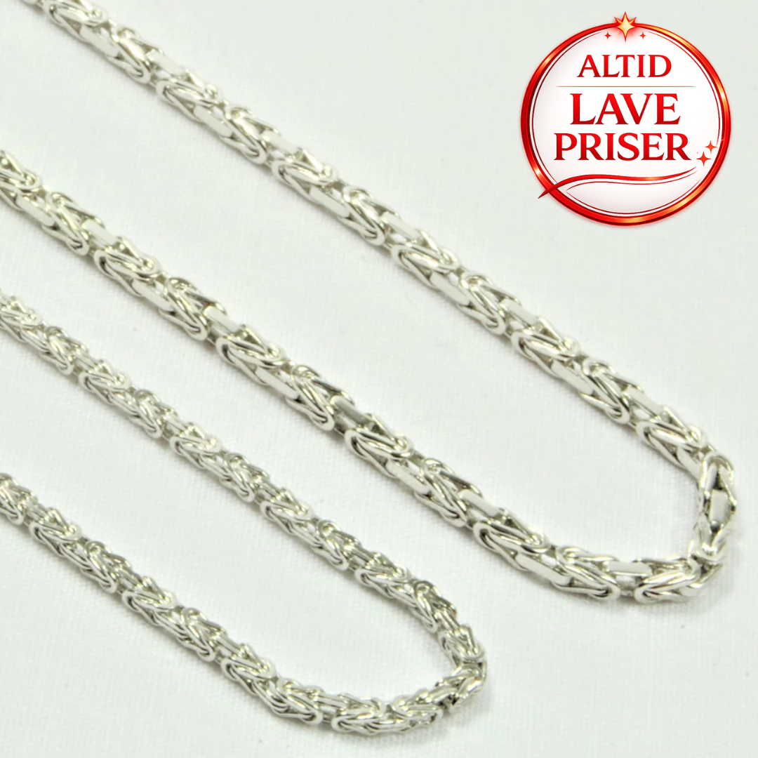 14Kt Hvidguld kongekæde armbånd 18,5cm