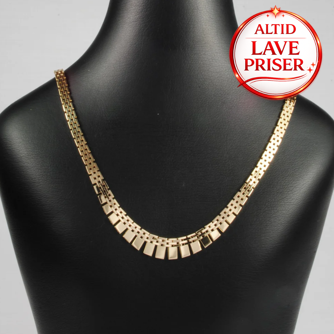 14kt Guld Mursten halskæde forløb 45cm