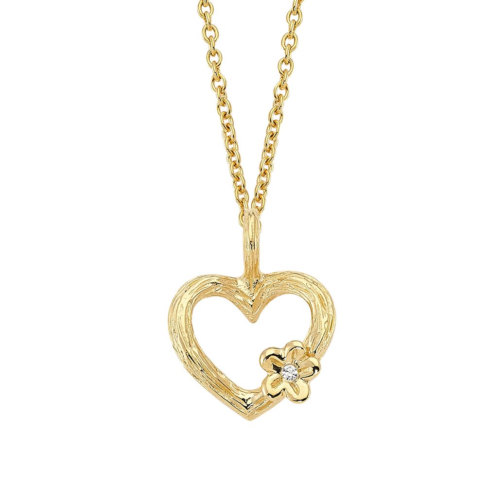 Nuran - Nature Hjerte Vedhæng 14kt