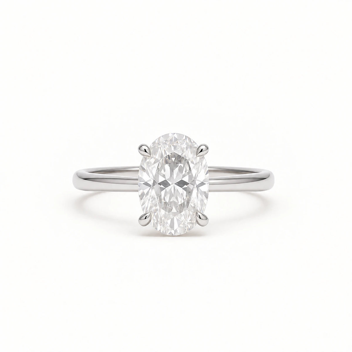Petersen Jewels Solaris oval ring i 14 kt hvidguld med 1,00 ct labgrown diamant [ai-redigeret]