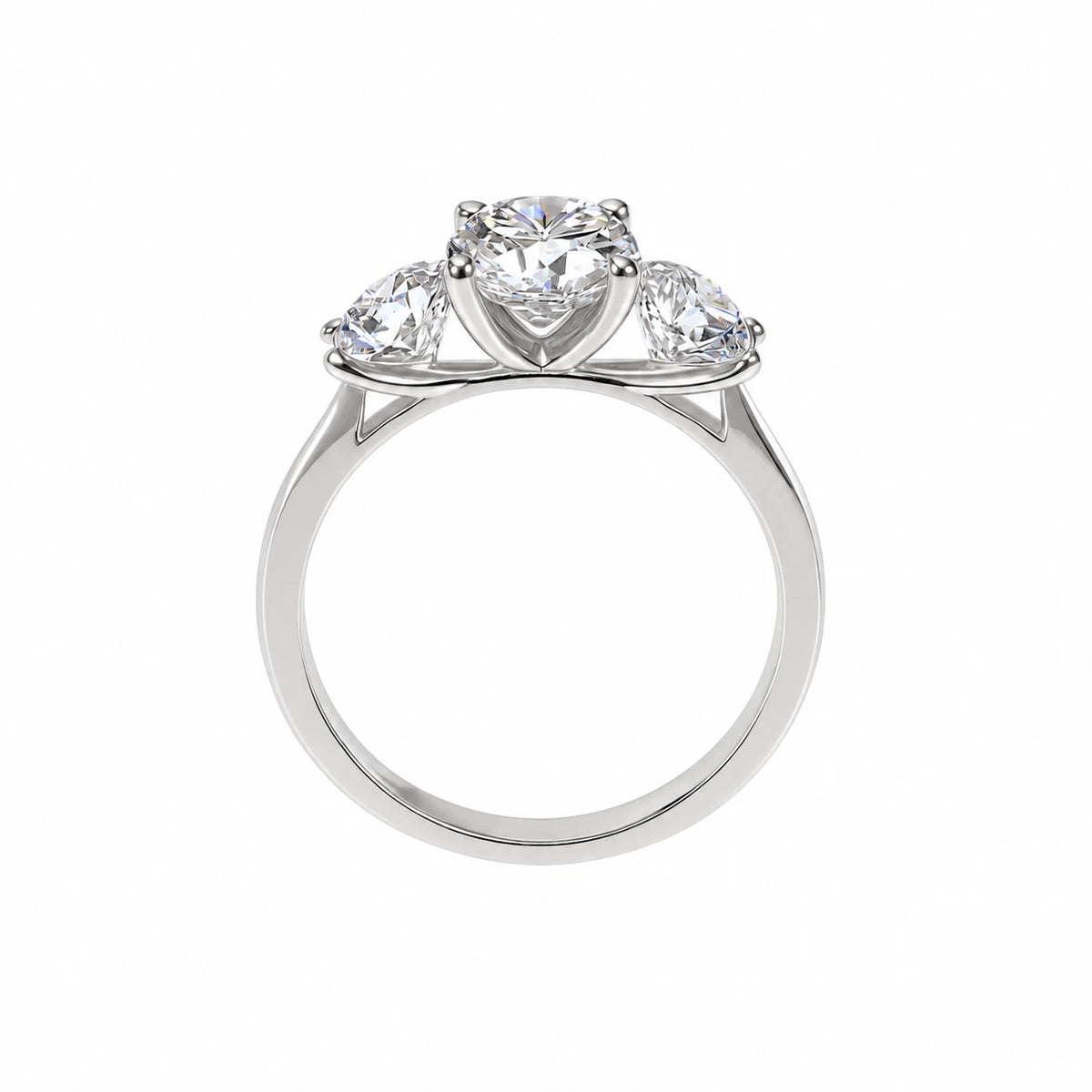 Petersen Jewels Starlight 3-stens ring i 14 kt hvidguld med 2,00 ct labgrown diamanter set fra siden [ai-redigeret]