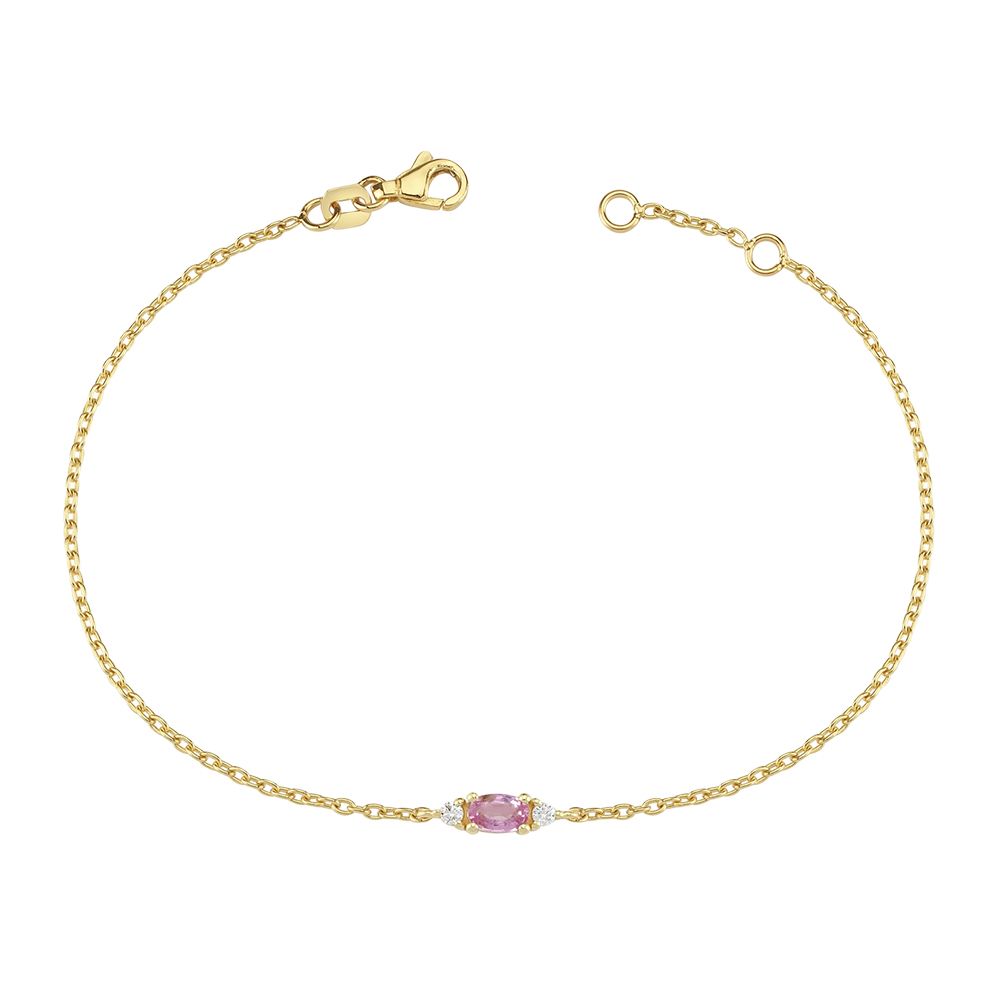 Nuran - Petit Armbånd 14kt M pink Safir