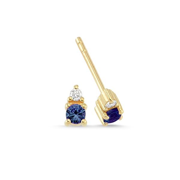 Nuran Petit Øreringe 14kt - Safir