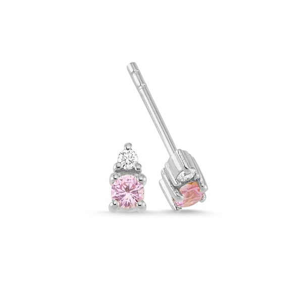 Nuran Petit Øreringe 14kt HVG - Pink Safir