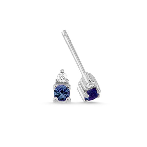 Nuran Petit Øreringe 14kt HVG - Safir