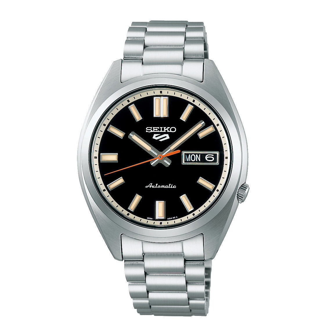 Seiko 5 Sports SRPK89K1 automatisk herreur med sort urskive og stållænke