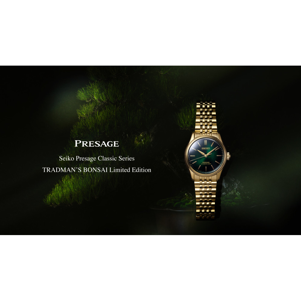Seiko Presage Classic Series Tradman’s Bonsai Limited Edition HCC009J1 i bonsai-miljø