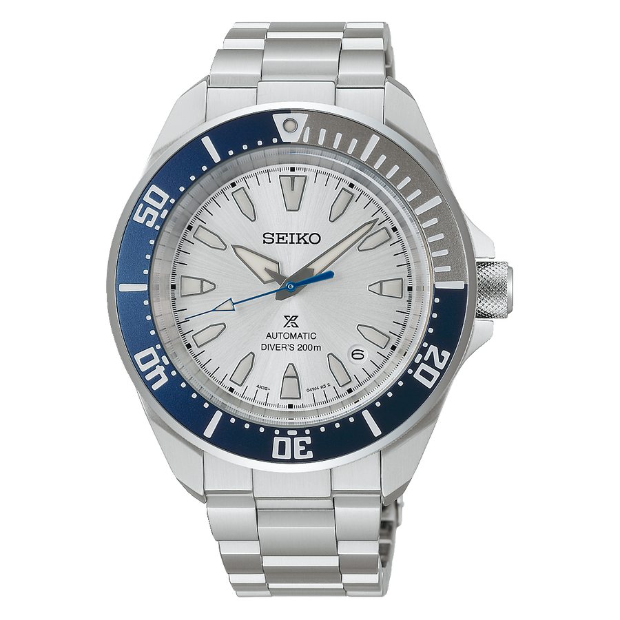 Seiko Prospex Automatik Limited HBB001K1 herreur med sølvskive, blå/grå krans, stållænke, Hardlex mineralglas og 200 meter vandtæthed.