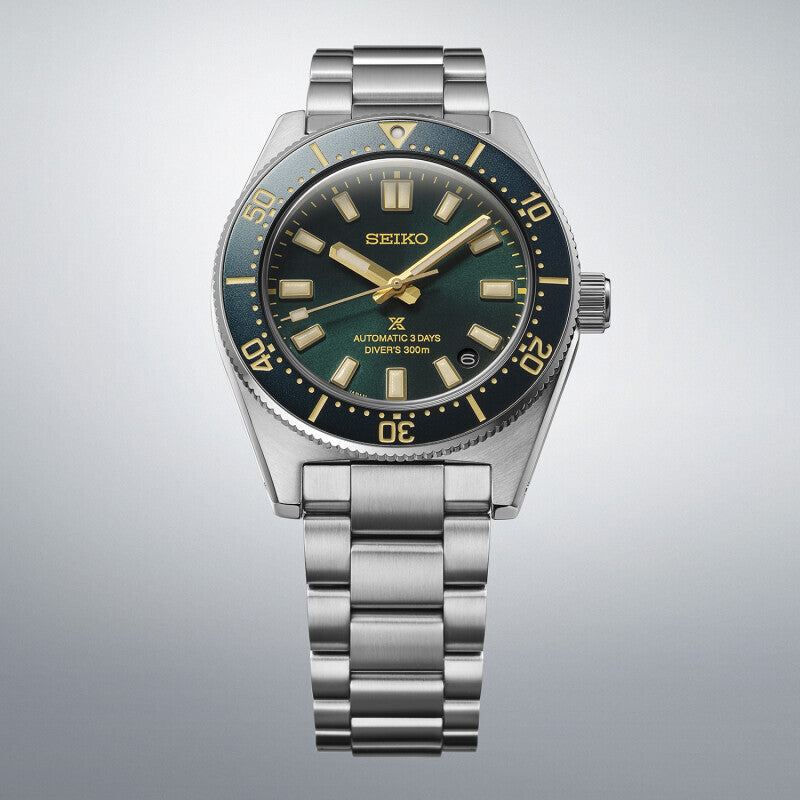 Seiko Prospex HBC010J1 automatisk dykkerur med grøn urskive og stållænke