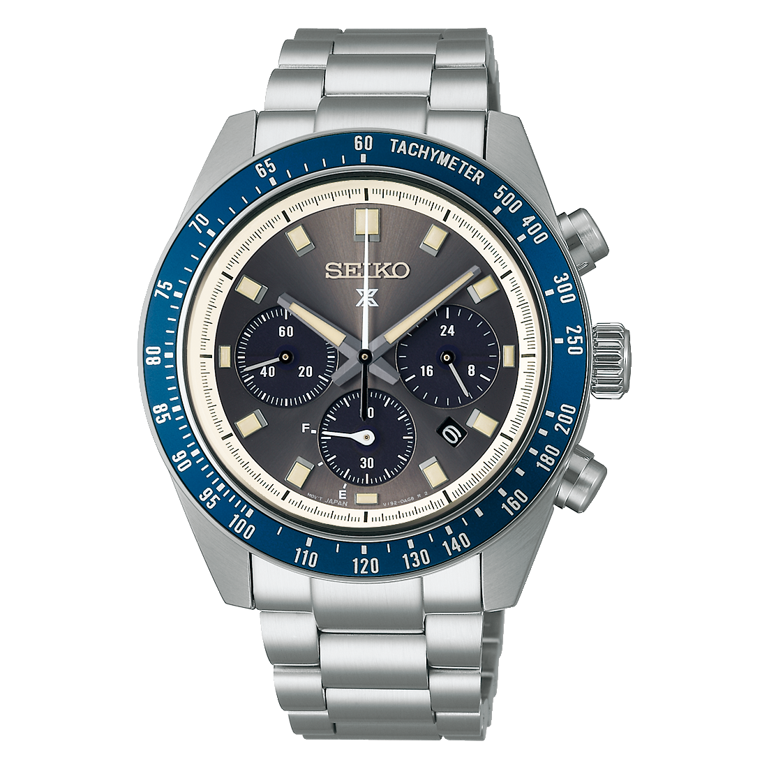 Seiko Prospex SSC939 Speedtimer solar herreur med kaliber V192, buet safirglas, kronograf, tachymeter og rustfri stålkasse.