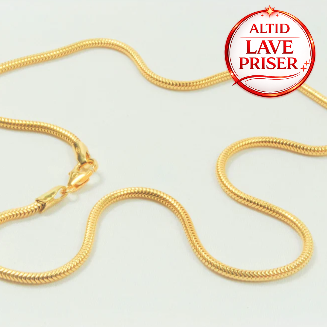 8Kt Guld slange halskæde 38cm