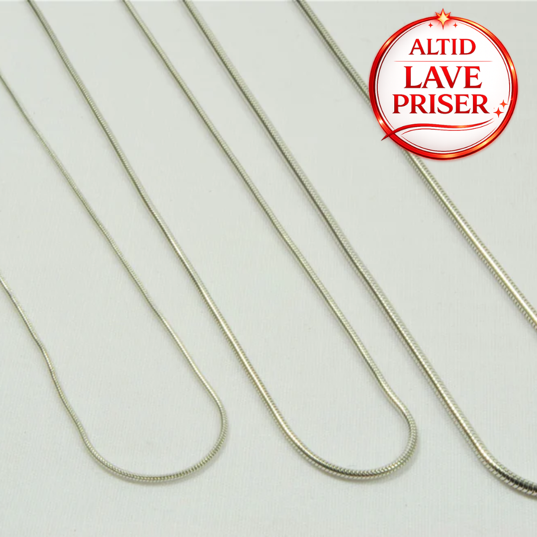 14kt Hvidguld slange armbånd 18,5cm