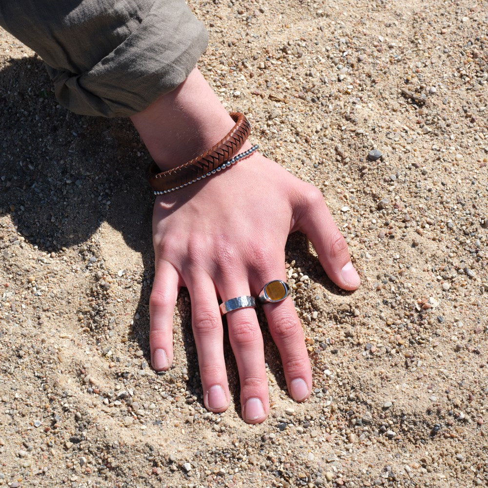 SON armbånd brun kalveskind 19cm