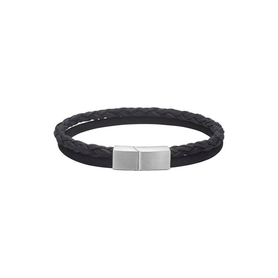 SON of NOA armbånd i sort kalveskind med rund flet og glat læder