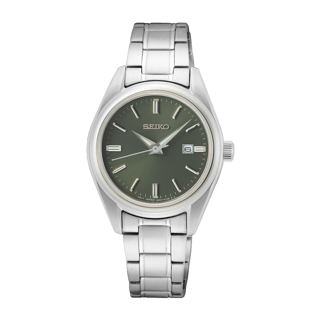 Seiko SUR533P1 dameur med grøn urskive og stållænke