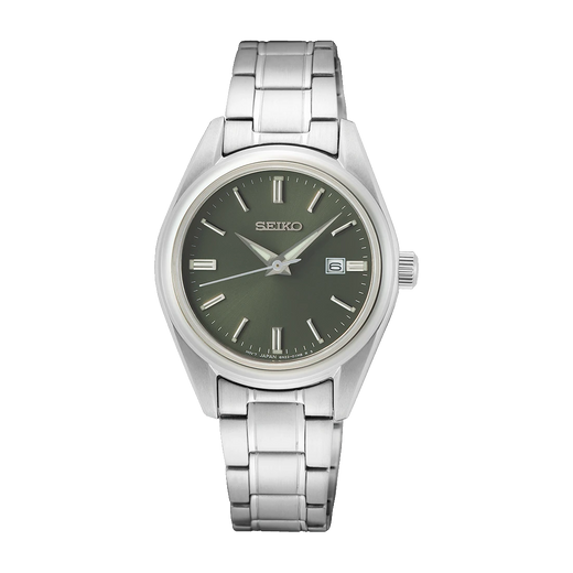Seiko SUR533P1 dameur med grøn urskive og stållænke