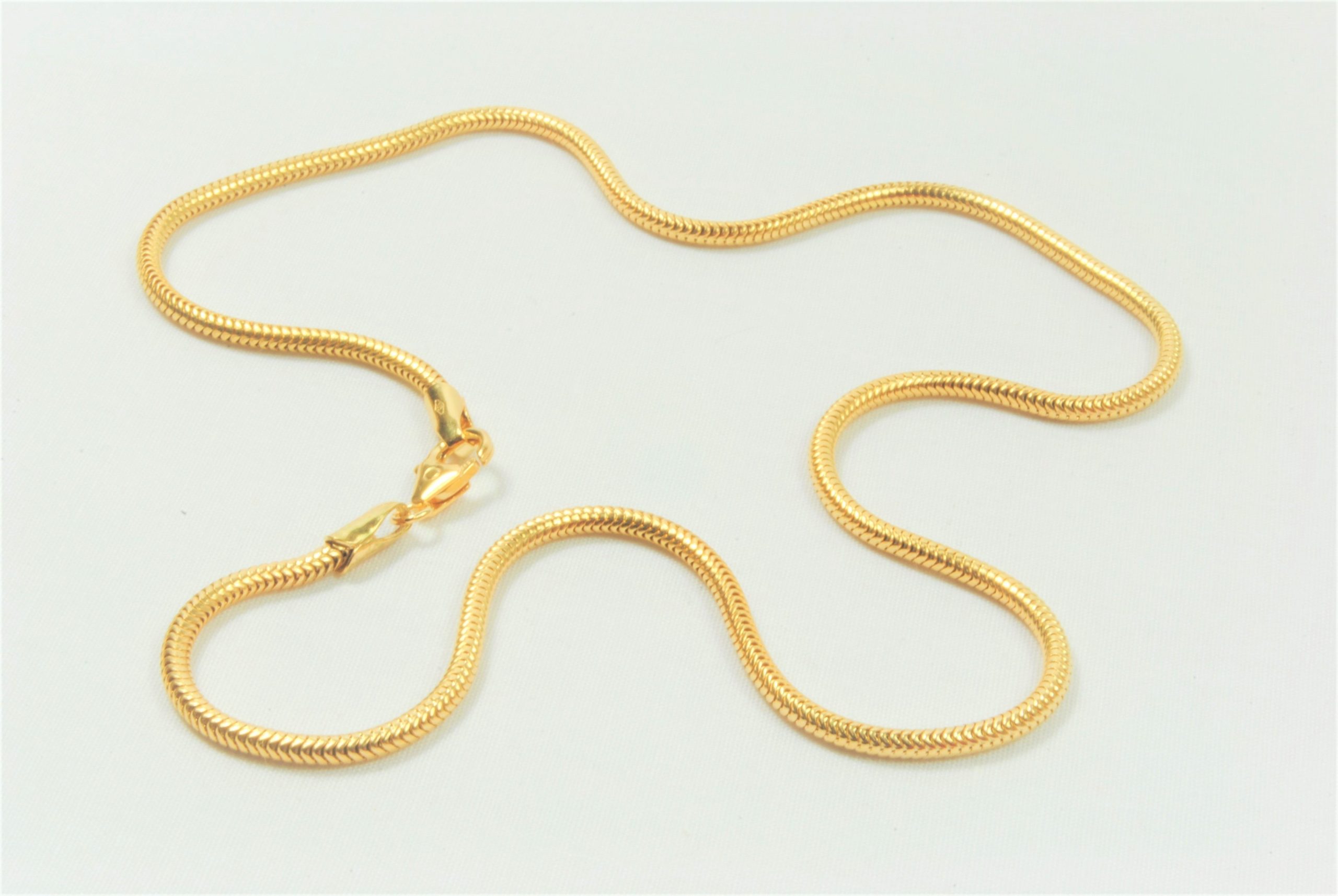 Høne nederdel Ups 14Kt Guld slange halskæde 50cm - BNH guldkæde SPAR 20% til 30%